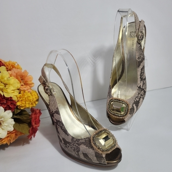 Anne klein women heels Snakeskin print size 10M - Picture 4 of 12